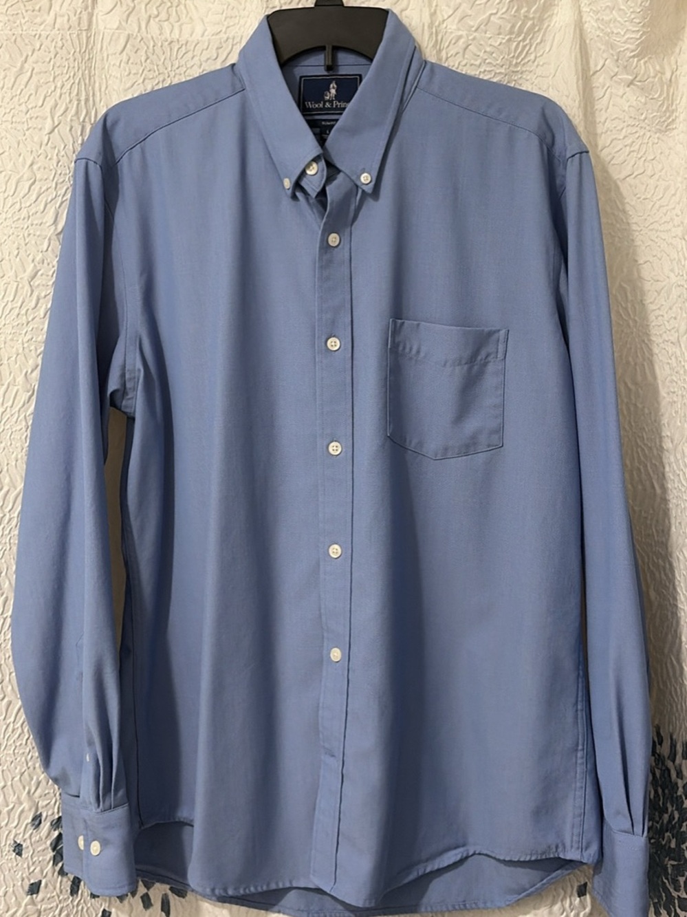 Wool & Prince Men's Slim Fit Long Sleeve Button Down Shirt Size Large